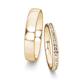Wedding rings Modern/Romance with diamonds 0.3ct