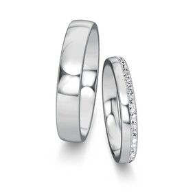 Wedding rings Modern/Romance with pavé 0.165ct