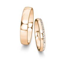 Wedding rings Modern/Romance with pavé 0.165ct