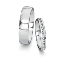 Wedding rings Modern/Romance with diamonds 0.13ct