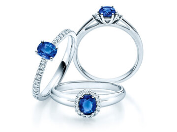 Engagement rings with coloured gemstones 