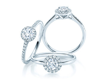 Halo-rings – main stone & wreath of diamonds