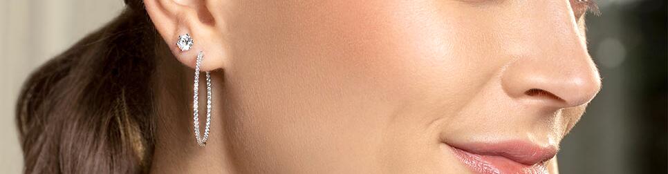 Sparkling earrings - ear studs, hoops and creoles