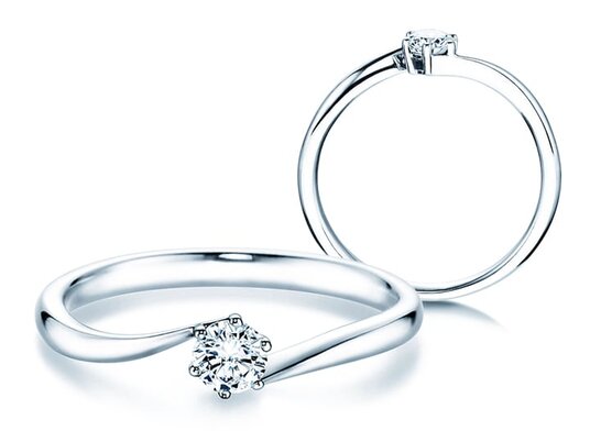 Engagement ring Devotion in 18K white gold with diamond 0.10ct H/SI