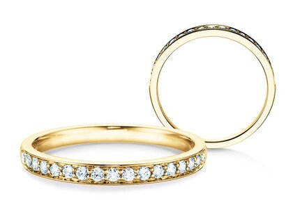 Engagement ring Alliance-/Eternityring in 14K yellow gold with diamonds 0.30ct G/SI