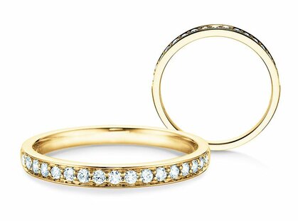 Engagement ring Alliance-/Eternity in 9K yellow gold with diamonds 0.30ct G/SI