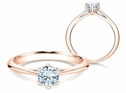 Engagement ring Heaven 6 in 14K rosé gold with lab-grown diamond 0.75ct E/VS