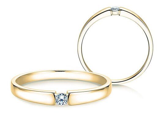 Engagement ring Infinity Petite in 14K yellow gold with diamond 0.03ct