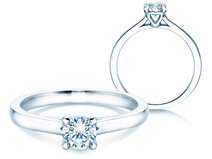Engagement ring Romance in 14K white gold with diamond 0.50ct G/SI