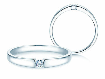 Engagement ring Infinity Petite in 14K white gold with diamond 0.03ct G/SI