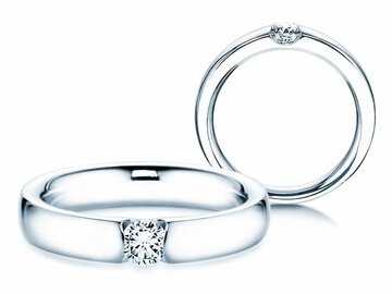 Engagement ring Destiny in silver 925/- with diamond 0.03ct G/SI