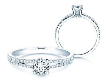 Engagement ring Dynasty Petite in white gold