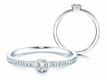 Engagement ring Eternal Pavé in 14K white gold with diamonds 0.21ct G/SI