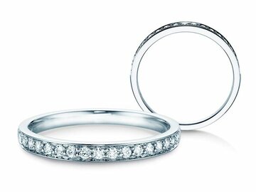 Engagement ring Alliance-/Eternityring in 14K white gold with diamonds 0.125ct G/SI