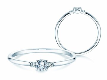 Engagement ring Glory Petite Diamant in 14K white gold with diamonds 0.10ct G/SI
