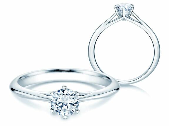 Engagement rings in platinum 950/- with diamond - extremely exclusive