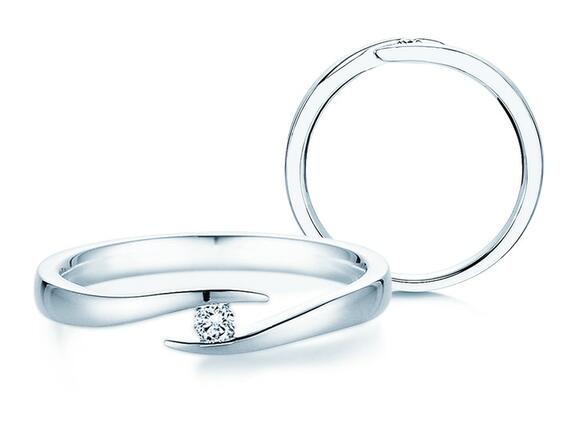 Engagement rings in silver 925/- with diamond from 149,- €