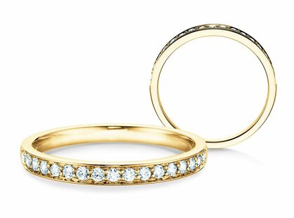 Engagement ring Alliance-/Eternityring in 18K yellow gold with diamonds 0.30ct G/SI