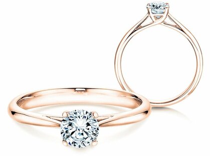 Engagement ring Delight in 14K rosé gold with diamond 0.40ct G/SI