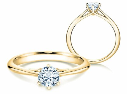 Engagement ring Heaven 6 in 14K yellow gold with diamond 0.75ct G/SI
