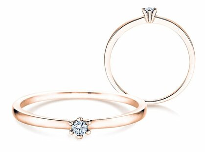 Engagement ring Classic Petite in 14K rosé gold with diamond 0.09ct