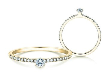Engagement ring Classic Pavé in yellow gold