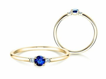 Engagement ring Glory Petite Saphir in yellow gold