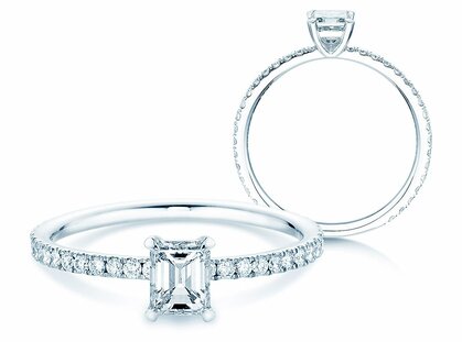 Engagement ring Elaine in 18K white gold with diamonds 0.86ct