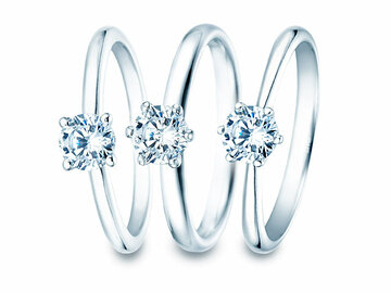 Solitaire rings - classic with one diamond 