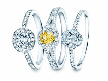 Halo-rings – main stone & wreath of diamonds
