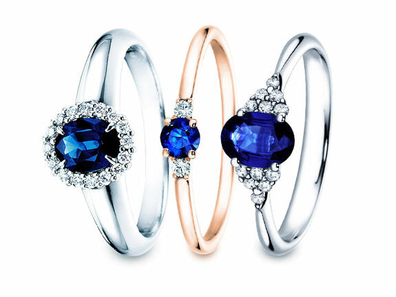 Engagement rings with coloured gemstones 