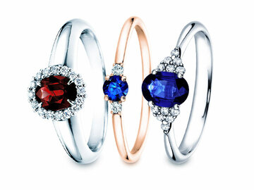 Coloured gemstones - engagement rings with coloured gemstones