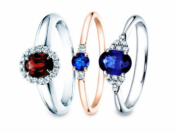 Coloured gemstones - engagement rings with coloured gemstones 