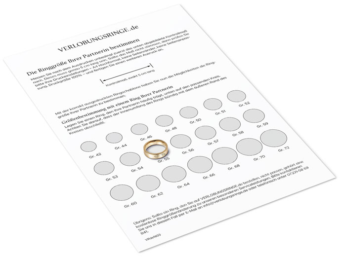 Ring template, also ring size template: measuring the correct ring size