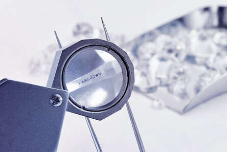 Lab-grown diamonds with laser inscription