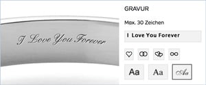 free engraving with live preview at HANDMADE-ENGAGEMENTRINGS.com 