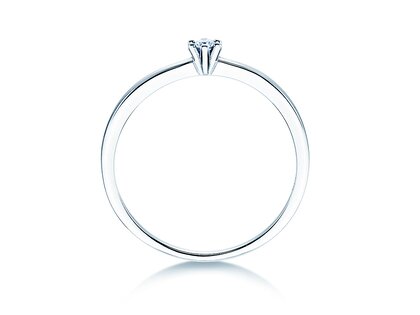 Engagement ring Classic Petite in 14K white gold with diamond 0.05ct G/SI