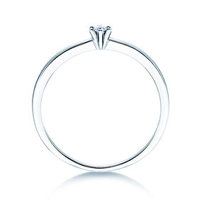 Engagement ring Classic Petite in 14K white gold with diamond 0.05ct G/SI