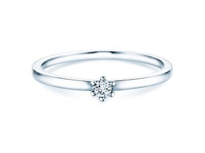 Engagement ring Classic Petite in white gold
