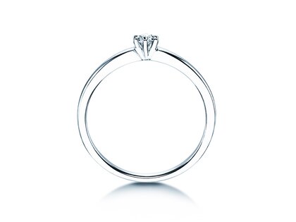 Engagement ring Classic Petite in 14K white gold with diamond 0.09ct G/SI
