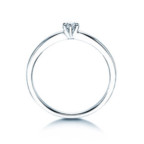 Engagement ring Classic Petite in 14K white gold with diamond 0.09ct G/SI