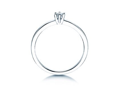 Engagement ring Classic Petite in 14K white gold with diamond 0.13ct G/SI