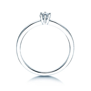 Engagement ring Classic Petite in 14K white gold with diamond 0.13ct G/SI