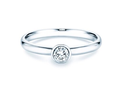 Engagement ring Eternal in 9K white gold with diamond 0.25ct H/SI