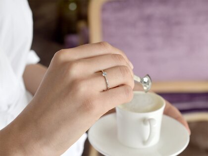 Engagement ring Spirit in 18K white gold with diamond 0.25ct H/SI