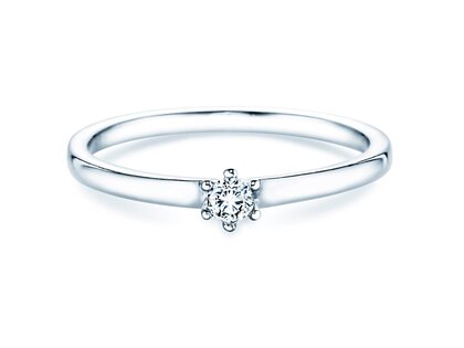 Engagement ring Classic Petite in 14K white gold with diamond 0.09ct G/SI