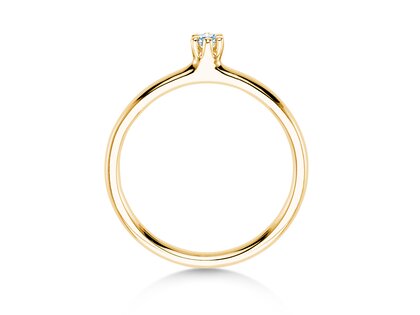 Engagement ring Classic 6 in 14K yellow gold with diamond 0.05ct H/SI