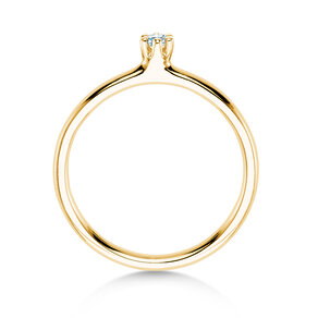 Engagement ring Classic 6 in 14K yellow gold with diamond 0.05ct H/SI