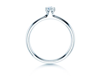 Engagement ring Classic 6 in 9K white gold with diamond 0.15ct H/SI