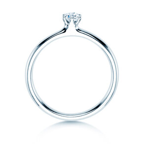 Engagement ring Classic 6 in 9K white gold with diamond 0.15ct H/SI